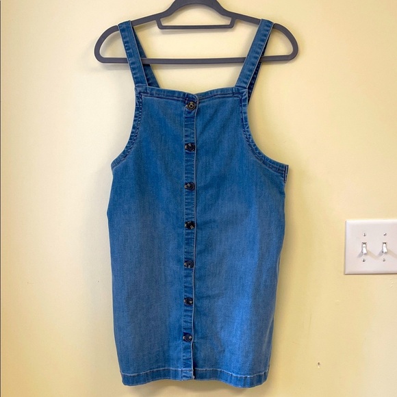 ThereAbouts Denim Jumper Dress Size 16.5 Blue Sleeveless Button Front - Picture 1 of 6